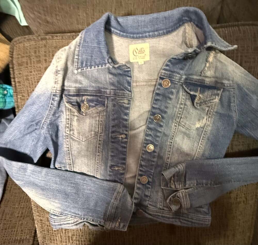 Cello Denimwear Women's Distressed Blue Jean Jacket